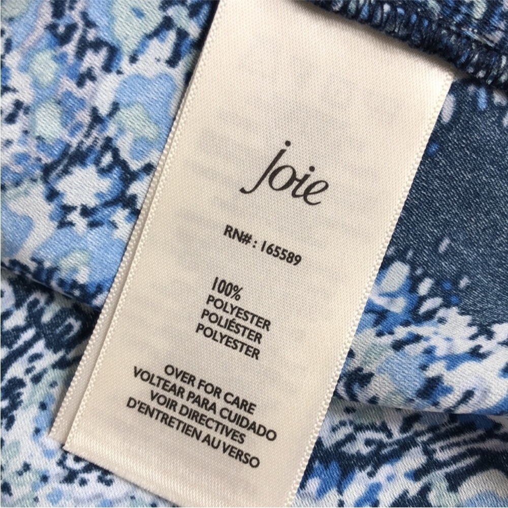 Joie Blouse Peasant Style Blue Parisian Paisley 1/4 Button Size Medium - Picture 7 of 15